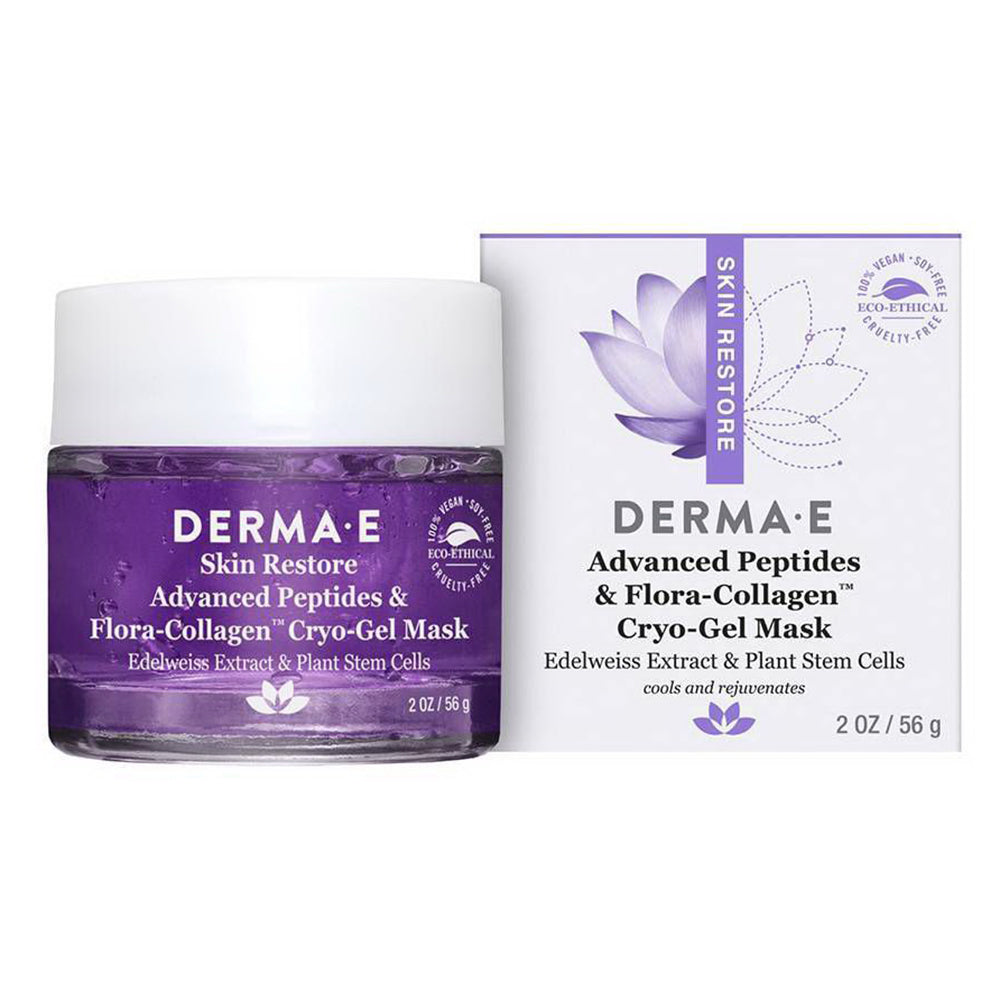 Derma E Skin Restore Advanced Pepties and Flora Collagen Cryo Gel Mask Cools and Rejuvenates Gluten Free 2Oz (56g)
