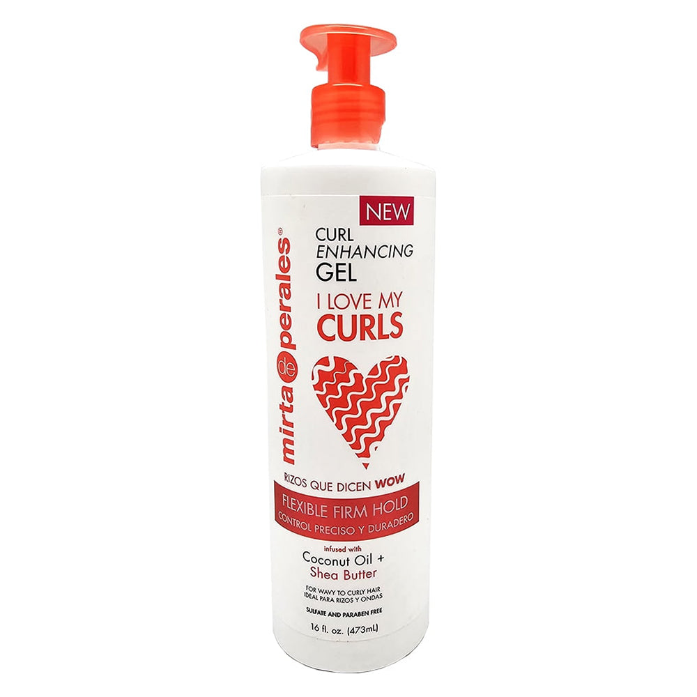 Mirta De Perales Curl Enhancing Gel with Coconut Oil and Shea Butter for Wavy to Curly Hair 16Oz (473ml)