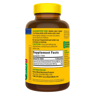 Nature Made Calcium 600 Plus D Tablets - 220 Ea