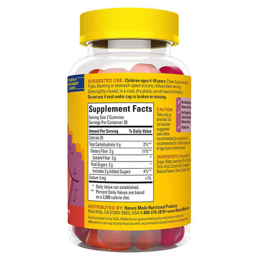 Nature Made Kids First Fiber Gummies Fruit Flavors, 60 Ea