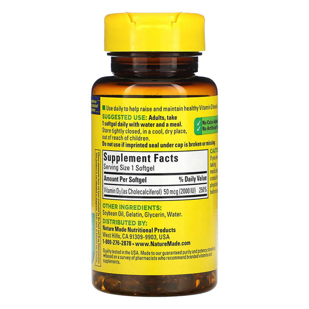 Nature Made Vitamin D3 2000 Iu Liquid Softgels, 90 Ea