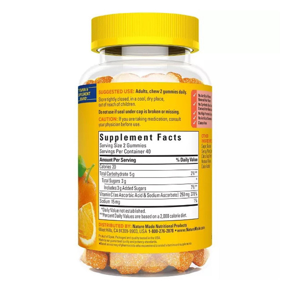 Nature Made Vitamin C Adult Orange Gummies 250 mg, 80 Ea