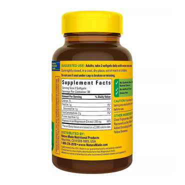 Nature Made Magnesium Citrate 250Mg Muscle, Bone and Heart Support Supplement, 60 Ea
