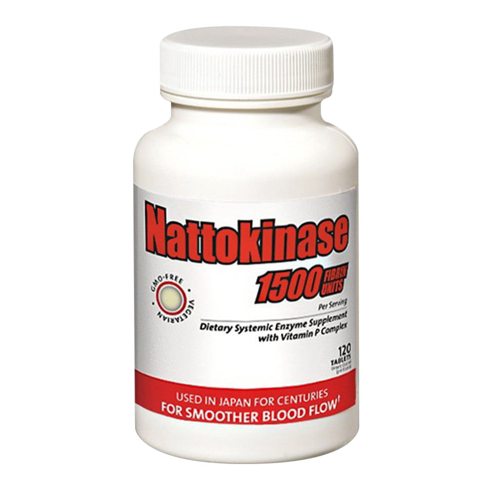 Naturally Vitamins Nattokinase 1500 Systemic Enzyme Supplement Tablets, 120 Ea