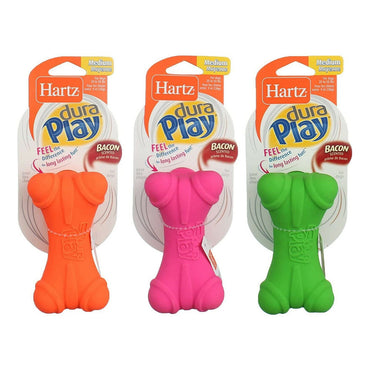 Hartz Dura Play Soft Dog Bone Toy, Assorted Colors, 1 Ea