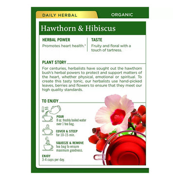 Traditional Medicinals Organic Heart Tea with Hawthorn, 16 Tea Bags