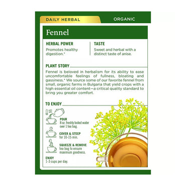 Traditional Medicinals Organic Herbal Tea, Fennel, 16 Tea Bags