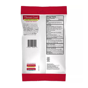 Traditional Medicinals Organic Throat Coat Drops, Lemon Ginger Echinacea, 16 Ea