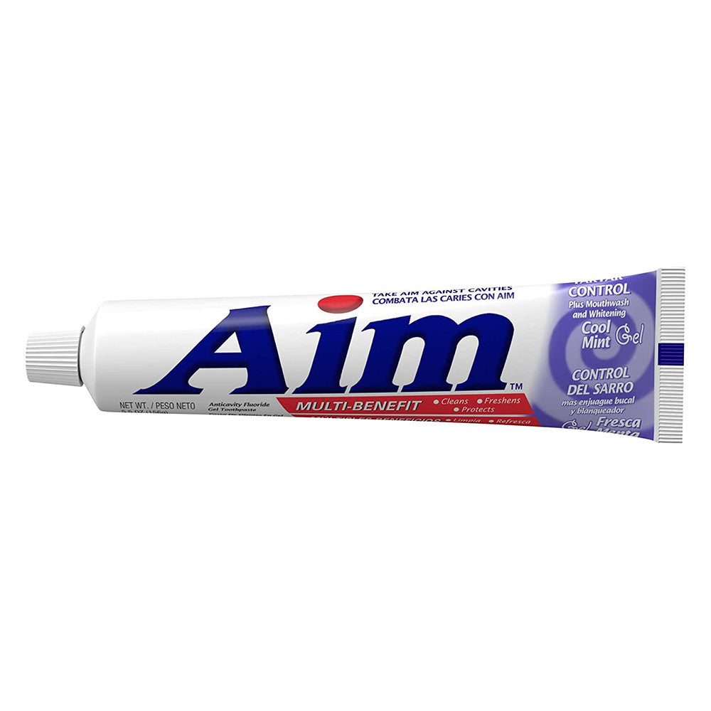 Aim Multi-Benefit Tartar Control Toothpaste, Cool Mint Gel, 5.5 Oz