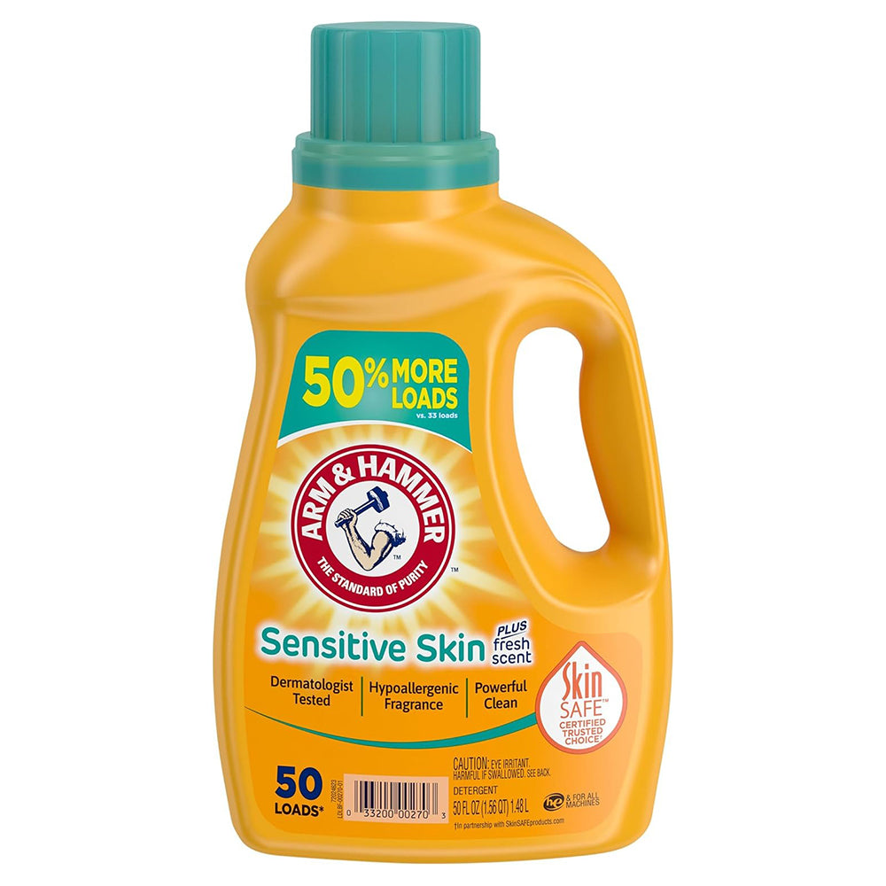 Arm and Hammer Liquid Detergent Sensitive Skin Scent 50 Loads 50Oz (1.48L)