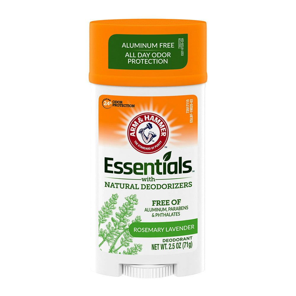 Arm & Hammer Essentials Fresh Rosemary Lavender Natural Deodorant Wide Stick, 2.5 Oz