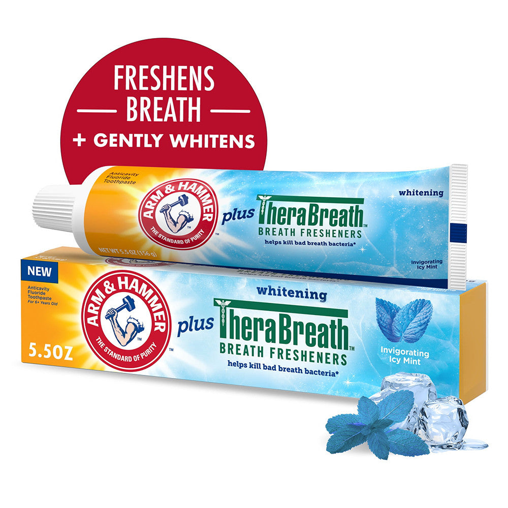 Arm and Hammer Plus Whitening Toothpaste, Icy Mint Flavor, 5.5 Oz