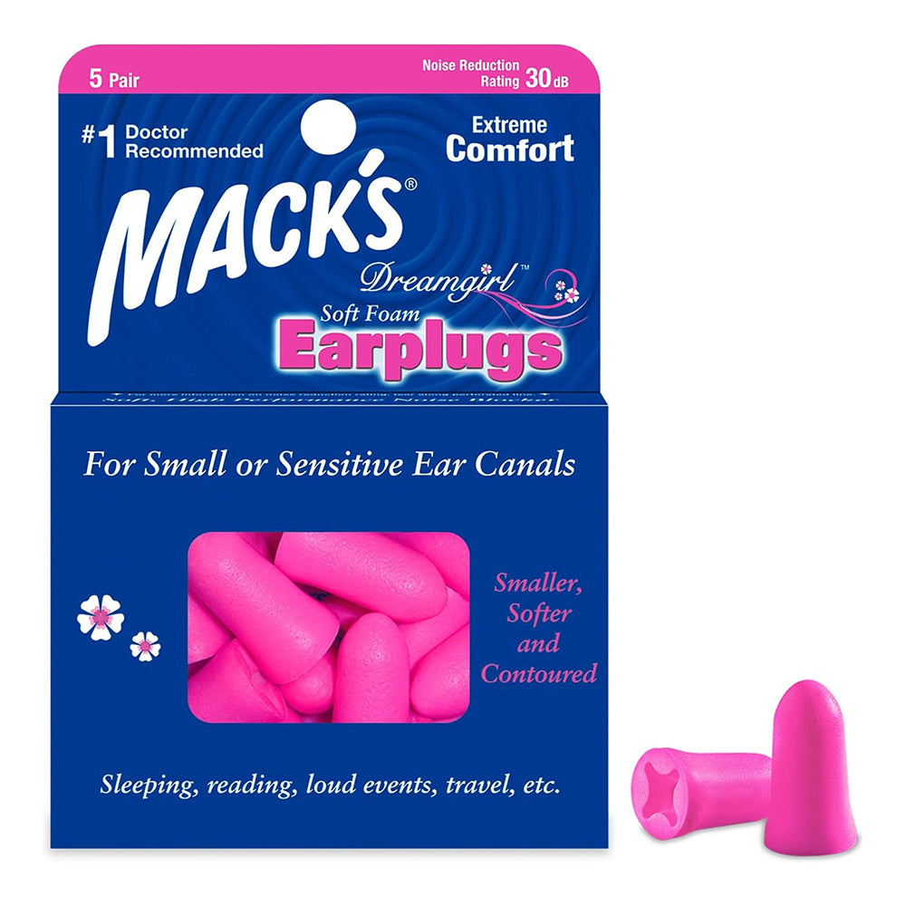Macks Dreamgirl Soft Foam Earplugs 5 Pair Smaller and Softer for Sensitive Ear Canals 1 Ea