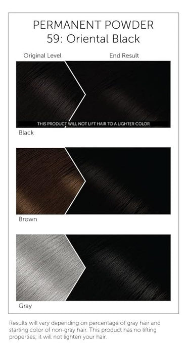 Bigen Permanent Powder Hair Color, 59 Oriental Black, kit