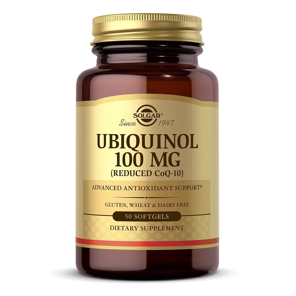 Solgar Ubiquinol 100 mg Advanced Antioxidant Support Gluten Wheat and Dairy Free Softgels 50 Ea