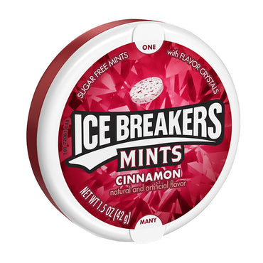 Hersheys Ice Breakers Sugar Free Mints, Cinnamon, 1.5 Oz, 8 Ea