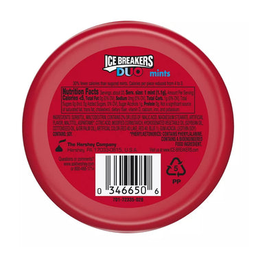 Ice Breakers Duo Fruit and Cool Strawberry Sugar Free Mints, 1.3 Oz