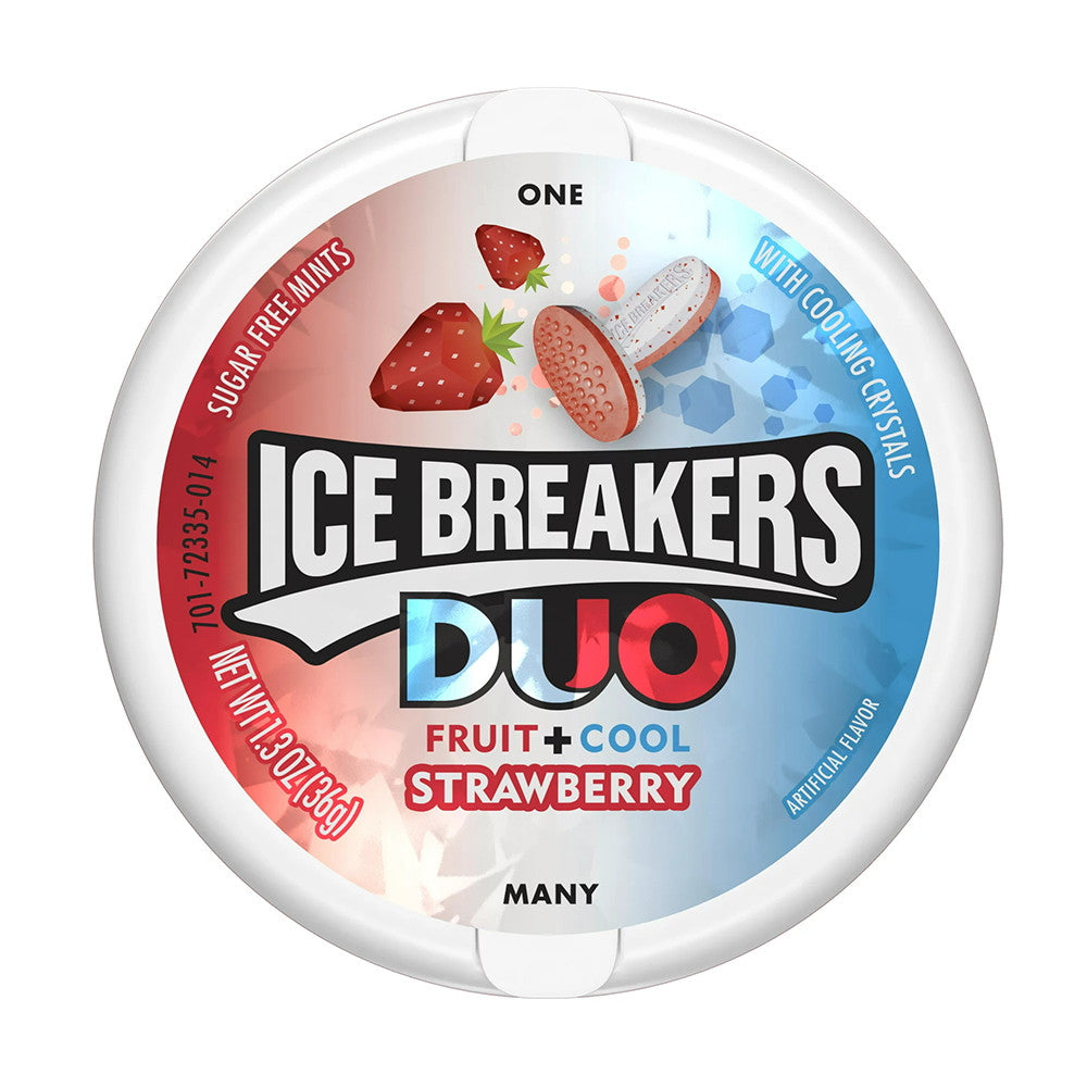 Ice Breakers Duo Fruit and Cool Strawberry Sugar Free Mints, 1.3 Oz