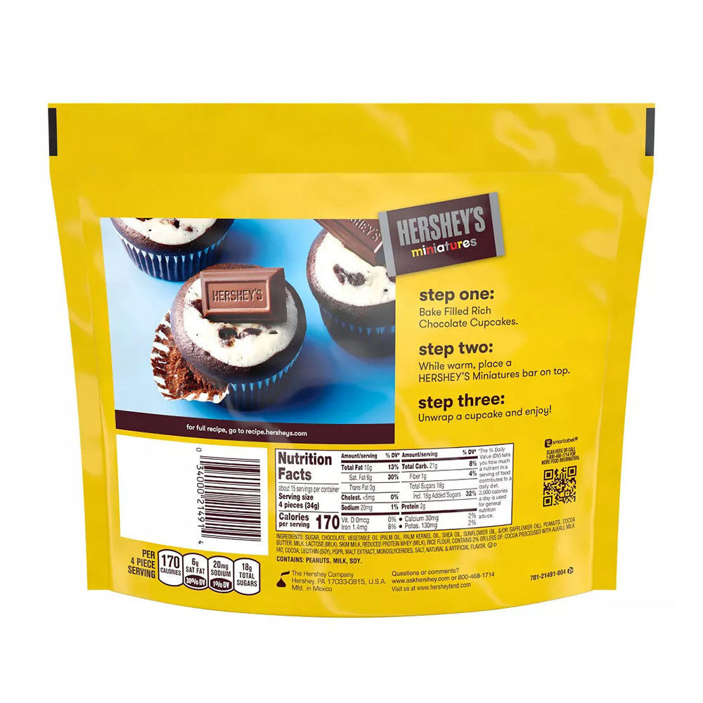 Hersheys Miniatures Assorted Milk And Dark Chocolate Candy Bars, 17.6 Oz