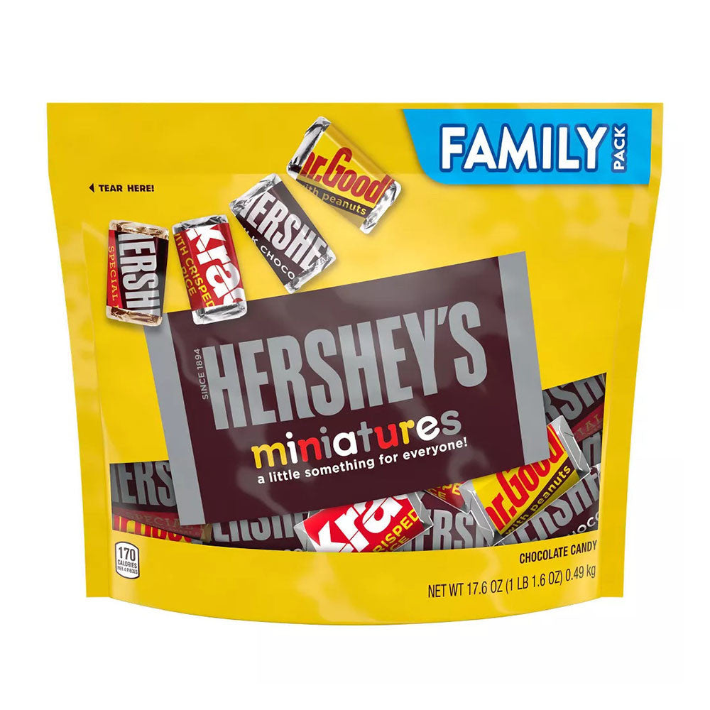 Hersheys Miniatures Assorted Milk And Dark Chocolate Candy Bars, 17.6 Oz