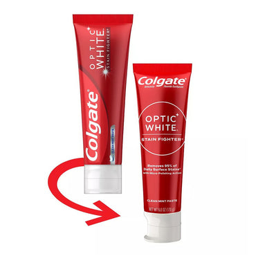 Colgate Optic White Stain Fighter Whitening Toothpaste, Clean Mint, 6 Oz