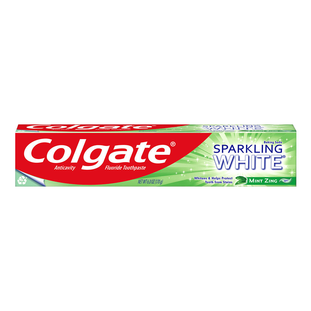 Colgate Sparkling White Fluoride Toothpaste With Baking Soda, Mint Zing, 6 Oz