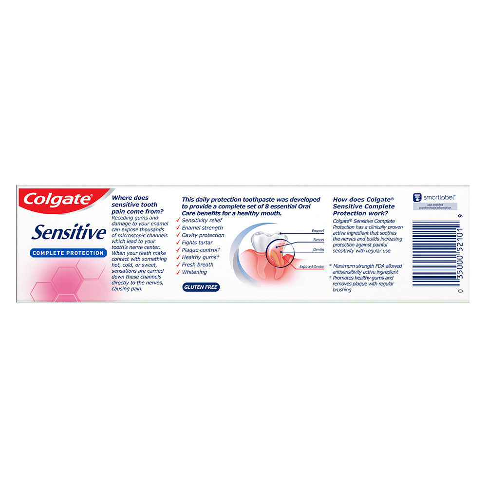 Colgate Sensitive Maximum Strength Toothpaste Complete Protection, Mint, Clean, 6 Oz
