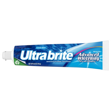 Ultra Brite Advanced Whitening Fluoride Toothpaste, Clean Mint - 6 Oz