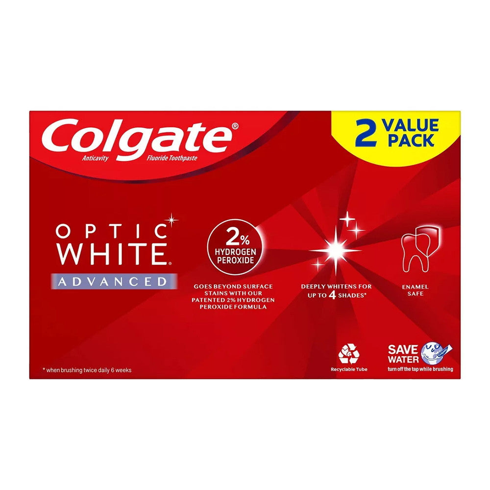 Colgate Optic White Advanced Toothpaste, Sparkling White, 6.4 Oz