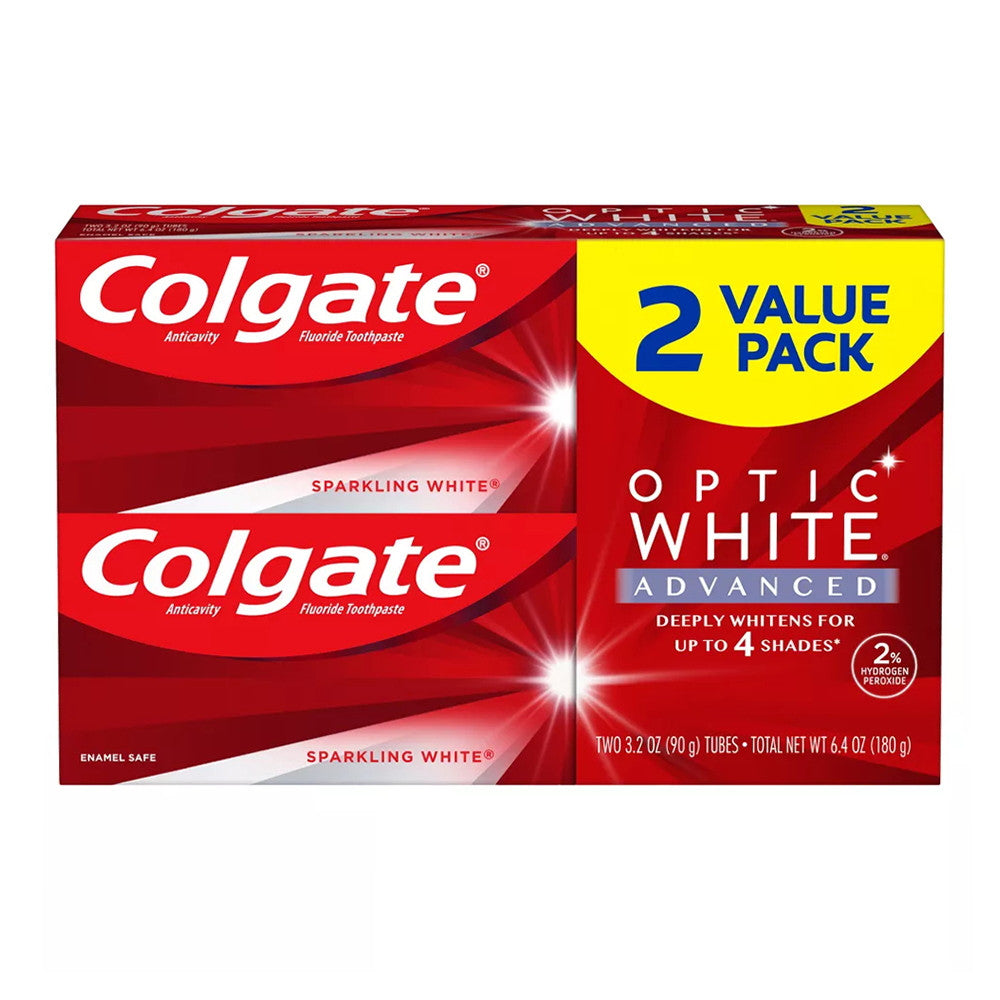 Colgate Optic White Advanced Toothpaste, Sparkling White, 6.4 Oz