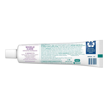 Toms of Maine Natural Whole Care Anticavity Toothpaste, Peppermint, 4 Oz