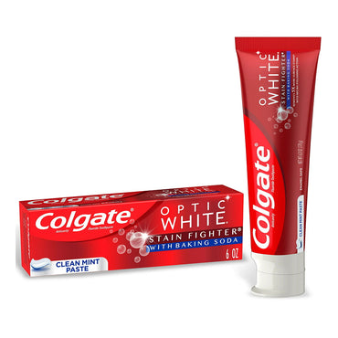 Colgate Optic White Stain Fighter Toothpaste, Clean Mint Flavor, 6 Oz