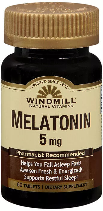 Melatonin 5 Mg Dietary Supplement Tablets By Windmill - 60 Ea