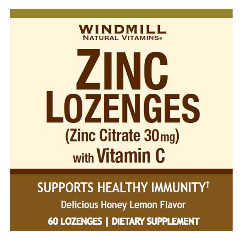 Windmill Vitamins Zinc Lozenges With C Honey Lemon, 60 Ea