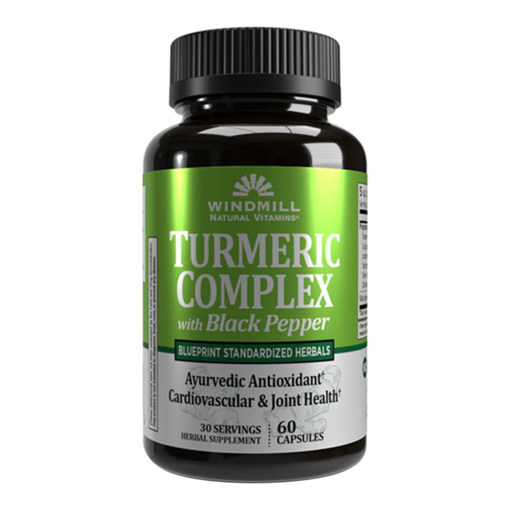 Windmill Natural Vitamins Turmeric Complex with Black Pepper Capsules, 60 Ea