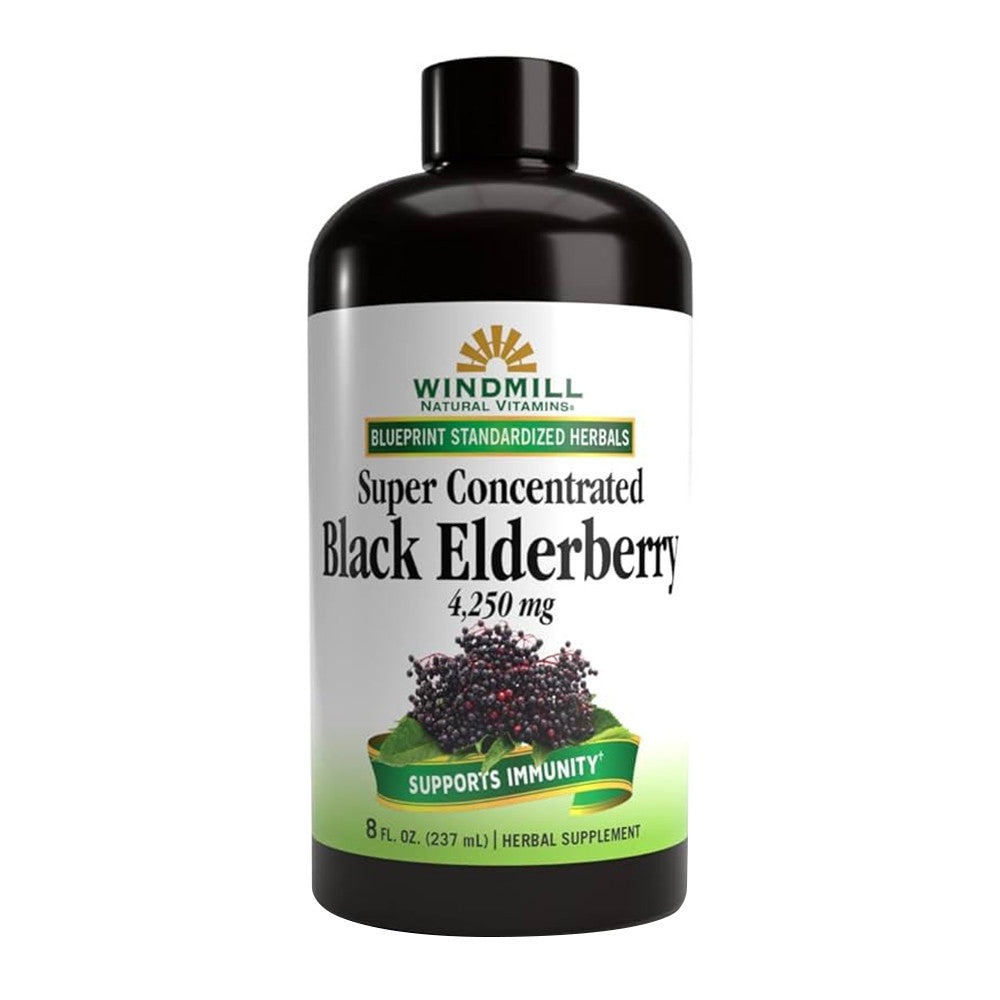 Windmill Natural Vitamins Super Concentrated Black Elderberry, 8 OZ