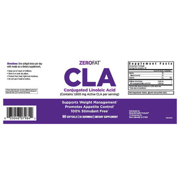 Windmill Zerofat Cla Conjugated Linoleic Acid 1600 Mg Weight Loss Formula Softgels, 60 Ea