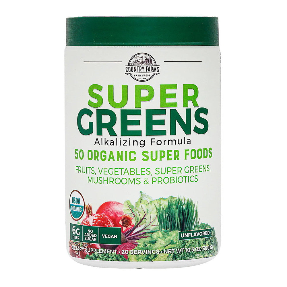 Country Farms Super Greens Drink Powder, Natural Flavor, 10.6 Oz