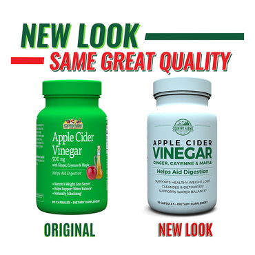 Country Farms Apple Cider Vinegar 500mg, Capsules, 90 Ea