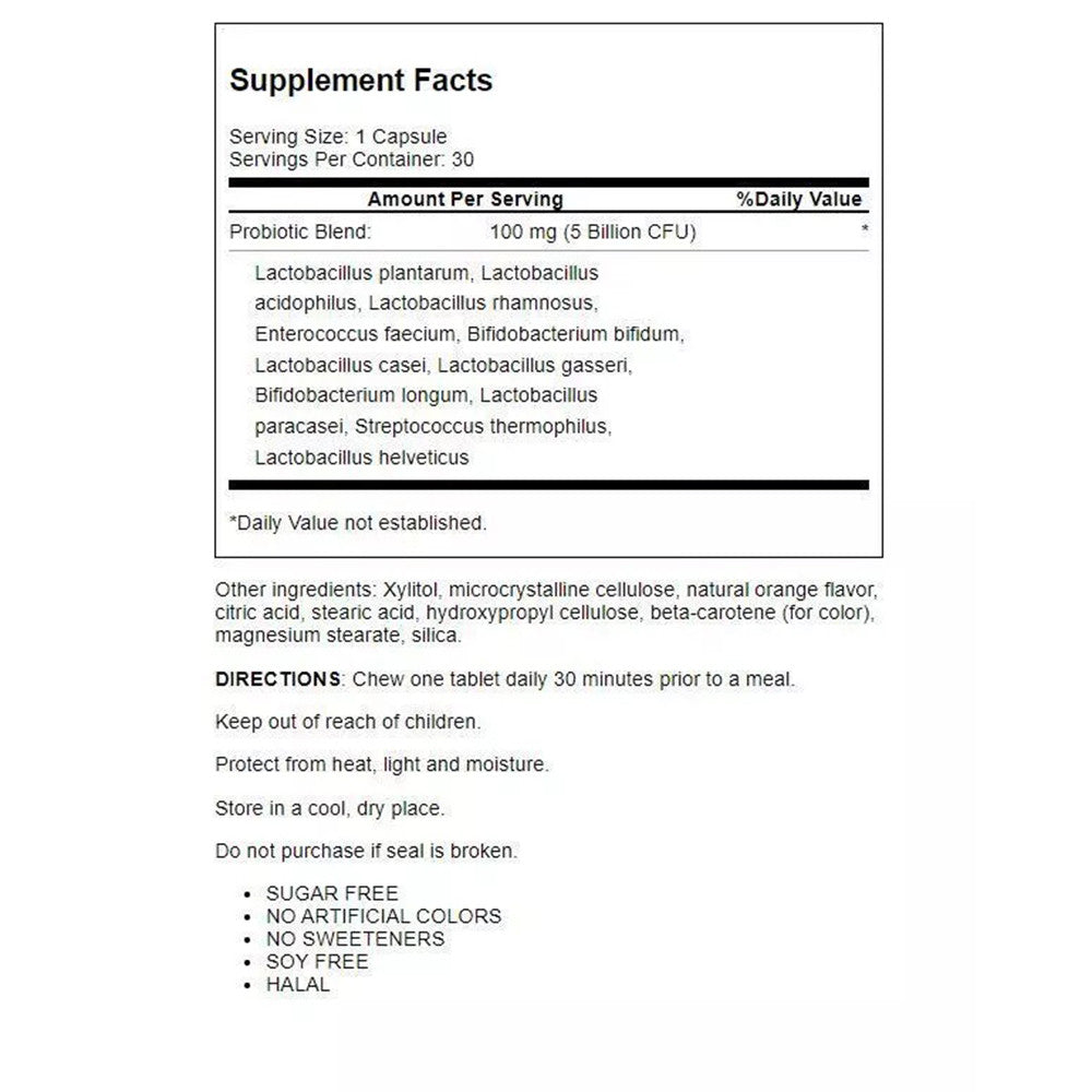 Gut Response Chewable Probiotic Capsules, Orange Flavor, 30 Ea