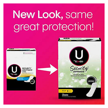 Kotex Security Lightdays Pantiliners, Regular, Unscented, 64 Ea