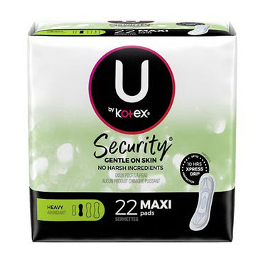 U by Kotex Natural Balance Maxi, Long Super Security Maxi Pads, 22 ea