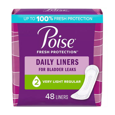 Poise Daily Postpartum Incontinence Panty Liners, 48 Ea