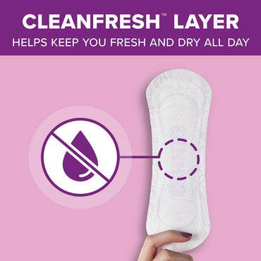 Poise Incontinence Panty Liners Very Light Absorbency Long, 44 Liners