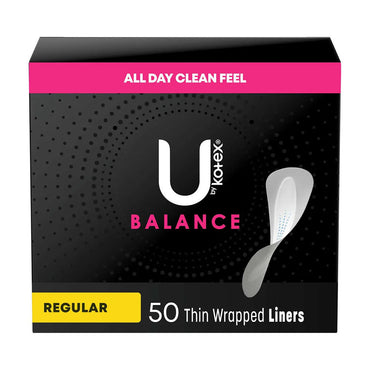 U By Kotex Barely There Thin And Flexible Liners, Regular, 50 Ea