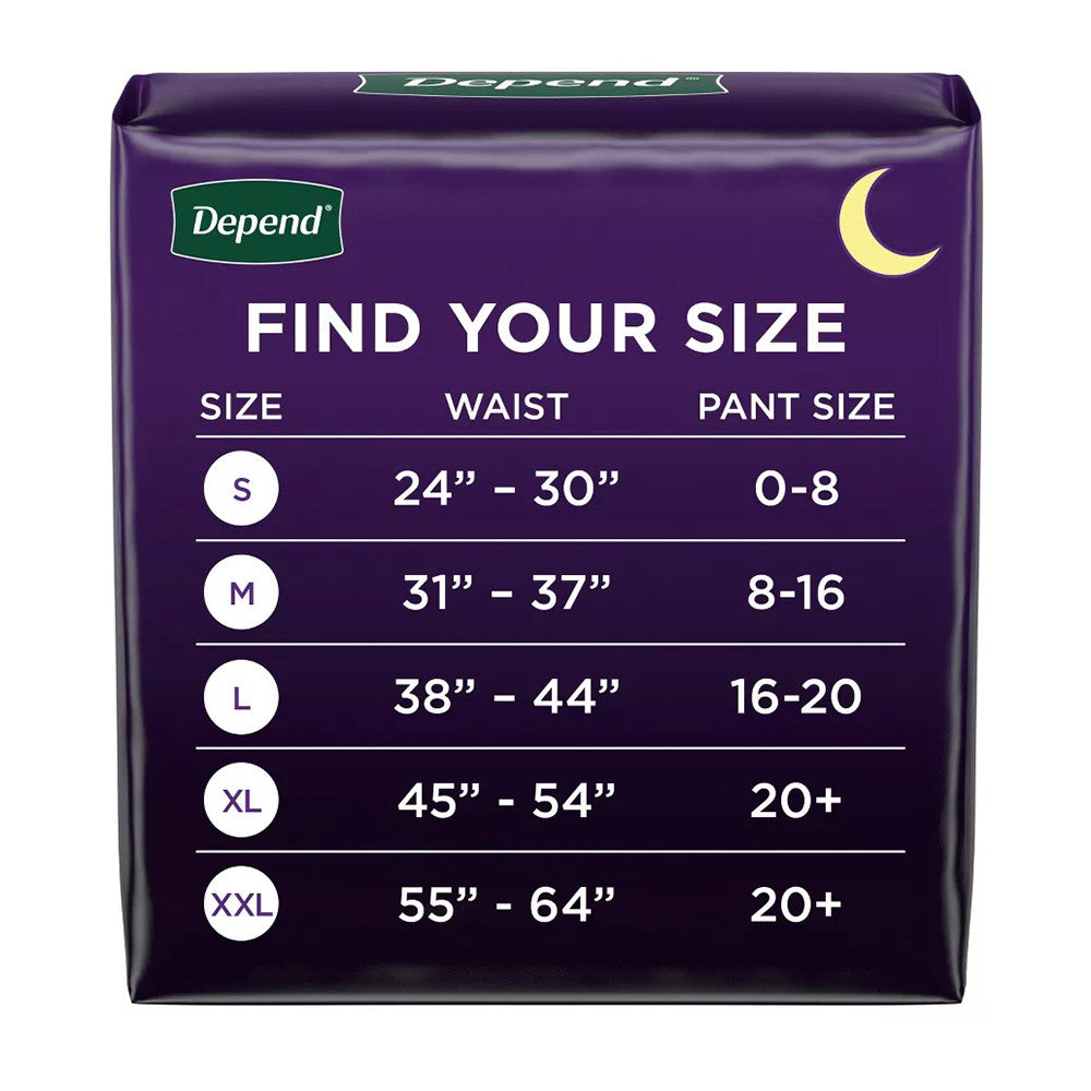 Depend Night Defense Incontinence Overnight Underwear for Women, Medium, 15 Ea