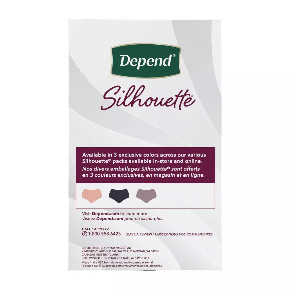 Depend Silhouette Incontinence And Postpartum Underwear For Women, 12 Ea