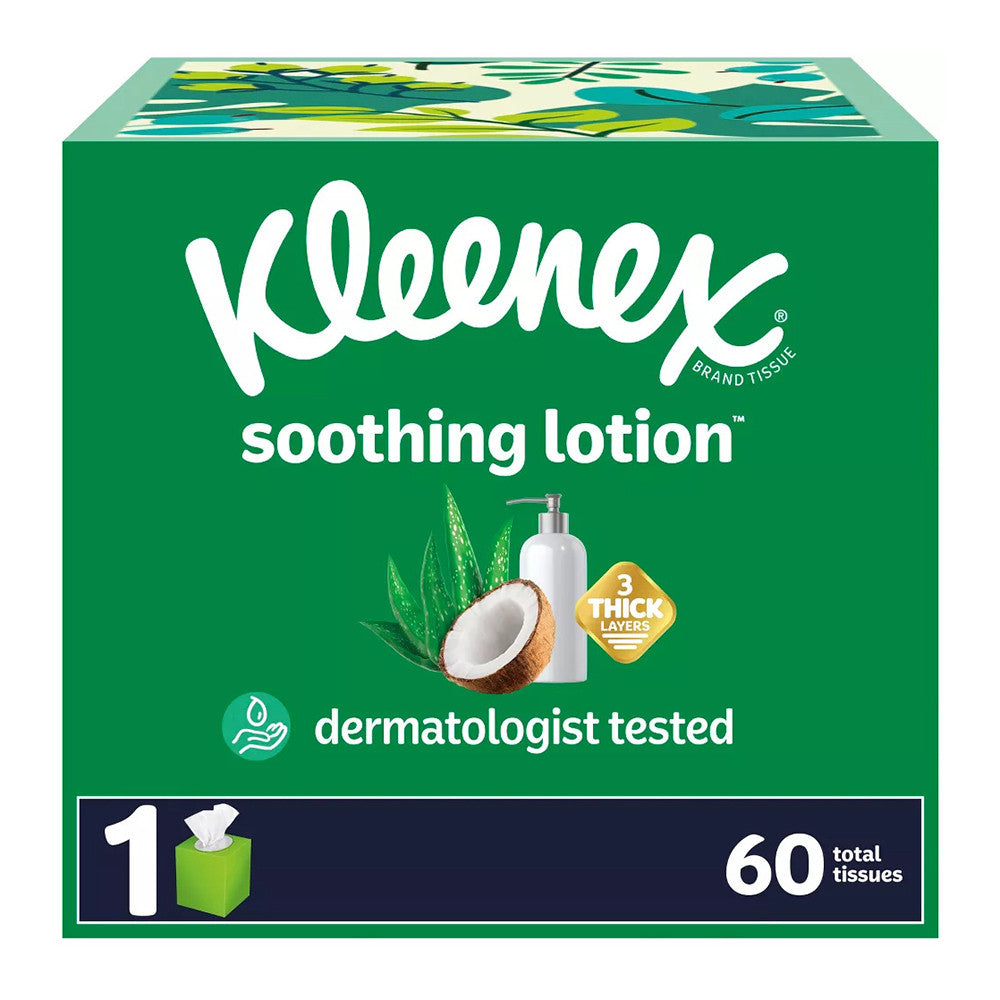 Kleenex Soothing Lotion 3 ply Facial Tissue, 60 Ea
