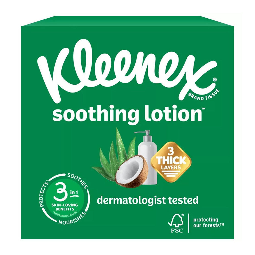 Kleenex Soothing Lotion 3 ply Facial Tissue, 60 Ea