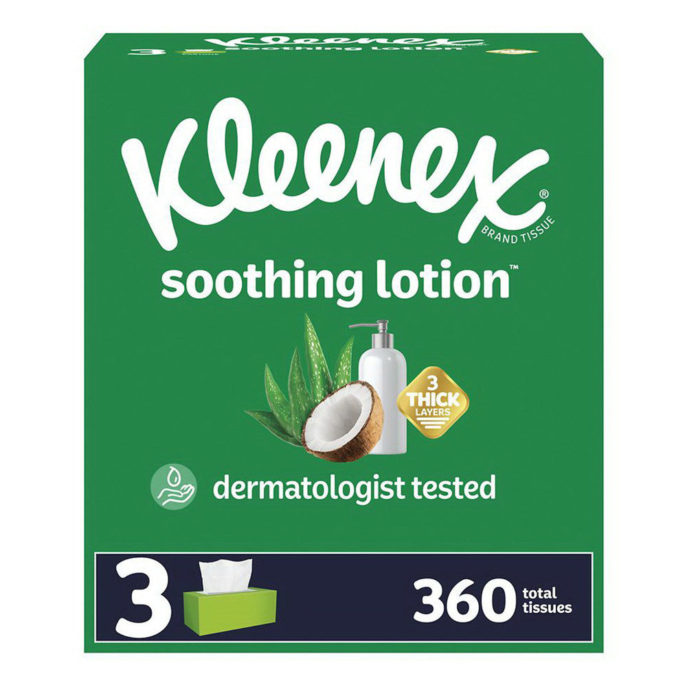 Kleenex Facial Tissues with Soothing Lotion, 360 Ea